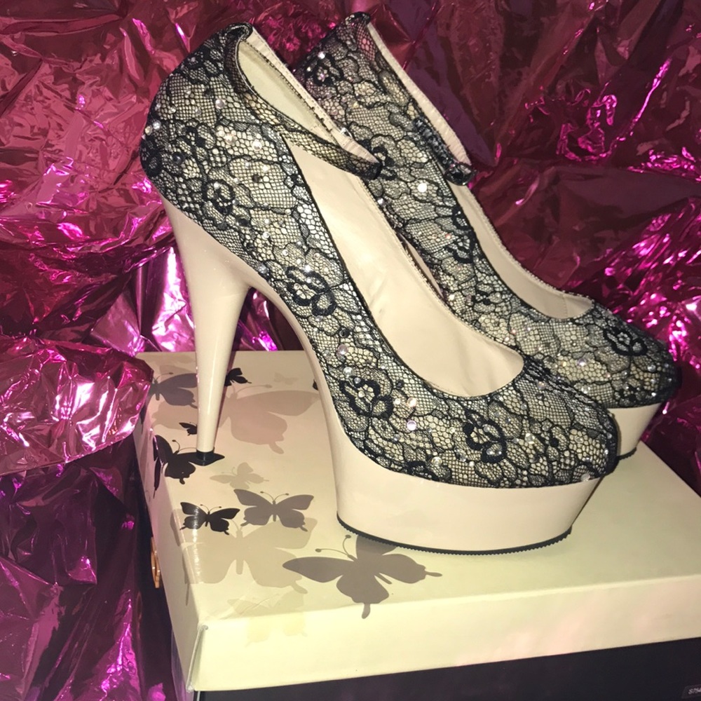 Sexy 6" Round toe Platform High Heels Ankle Strap
